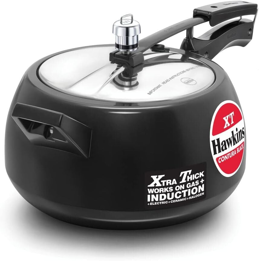 Hawkins Contura XT Pressure Cooker, Black, 5 Litre Capacity  Free Shipping